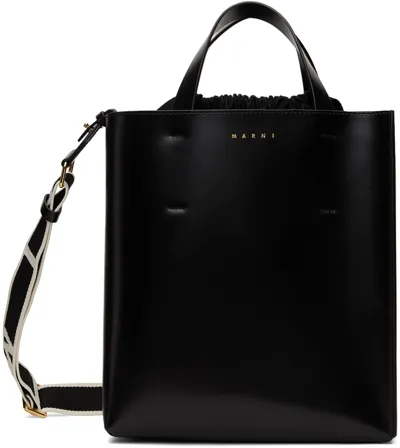 Marni Black Small Museo Tote In 00n99 Black