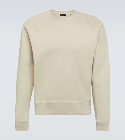 Tom Ford Cotton Sweatshirt In Ecru