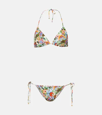 Etro Bouquet-print Bikini Set In Multicolor