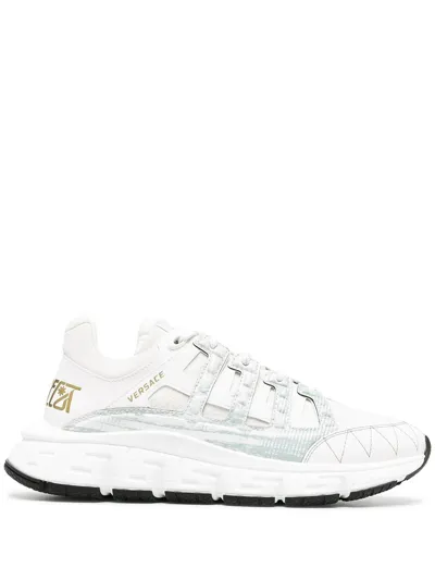 Versace Sneakers Pelle Bianco In White