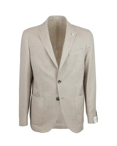 L.b.m 1911 Beige Chevron Jacket In 01