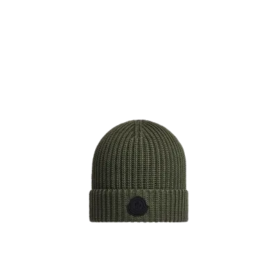 Moncler Collection Cotton Beanie Green