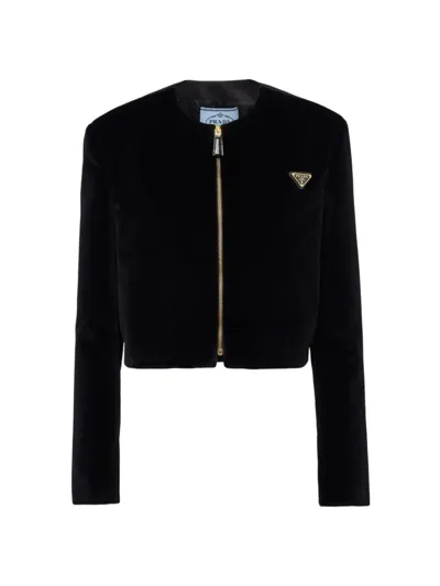 Prada Velvet Jacket In Black