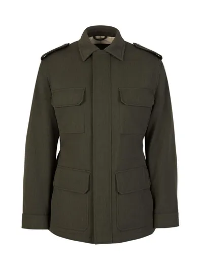 Loro Piana Patch Pocket Zipped Jacket In Green