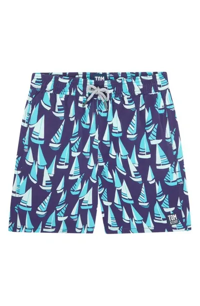 Tom & Teddy Boys' Boat Swim Trunks - Little Kid, Big Kid In Mulberry