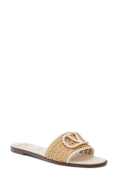 Valentino Garavani Women's Embellished Slip On Slide Sandals In Natural