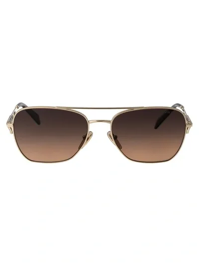 Prada Eyewear Pilot Frame Sunglasses In Zvn50c Pale Gold