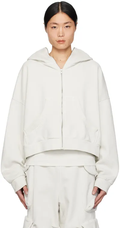 Entire Studios Off-white Full Zip Hoodie In Neutrals