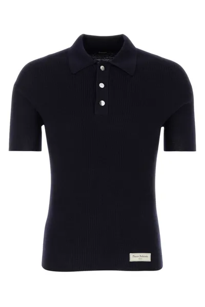 Balmain Pb Straight Hem Polo Shirt In Black