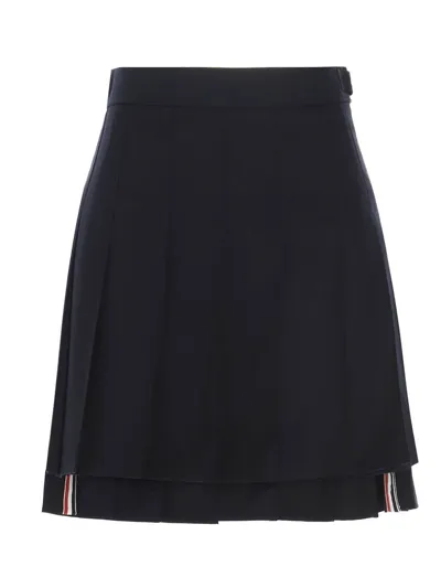 Thom Browne Pleated Skirt In Azul