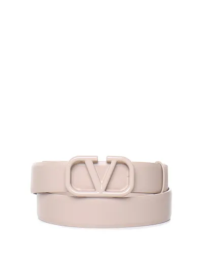 Valentino Garavani Vlogo Signature Belt In Blanco