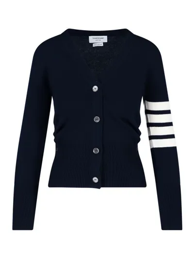 Thom Browne 4-bar Cashmere Cardigan In Blue