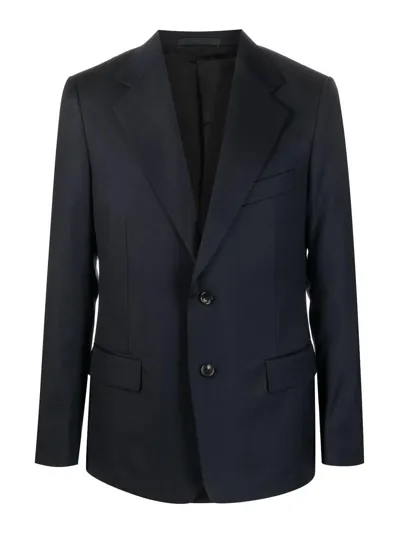 Lanvin Single-breasted Wool Jacket In Blue