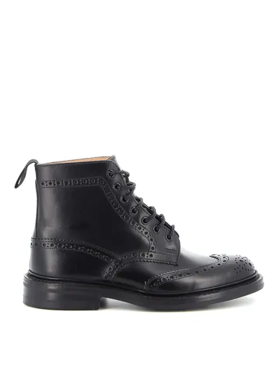 Tricker's Leather Ankle Boot In Black