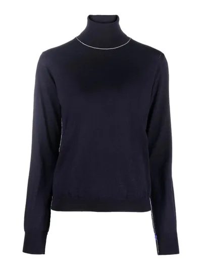 Maison Margiela Work In Progress Crewneck Jumper In Blue