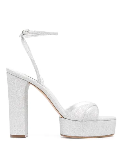 Casadei Betty Heel Sandals In Plata