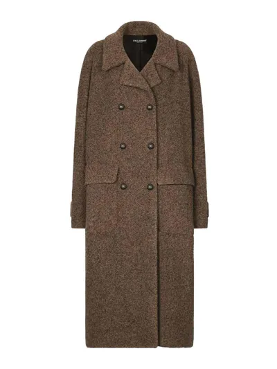 Dolce & Gabbana Coat In Marrón