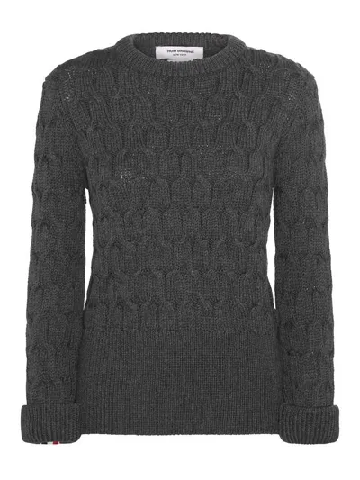 Thom Browne Dark Grey Wool Crisscross Jumper