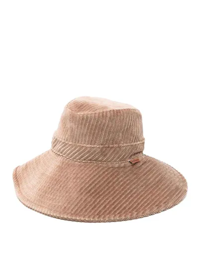 Missoni Logo-tag Corduroy Hat In Beige