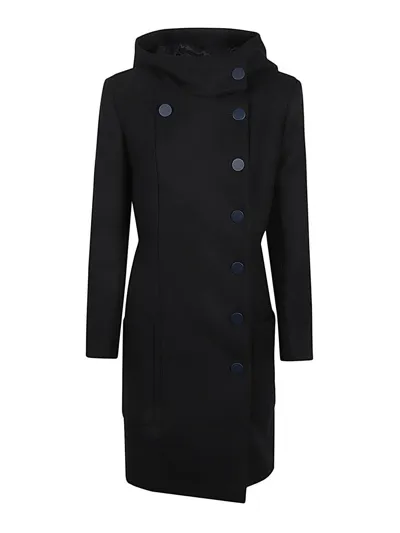 Seafarer Hooded Coat In Navy Blue