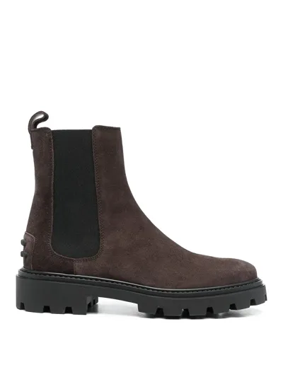 Tod's Leather Boots In Brown