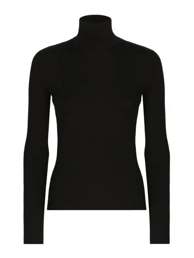 Dolce & Gabbana High Neck Pullover In Black