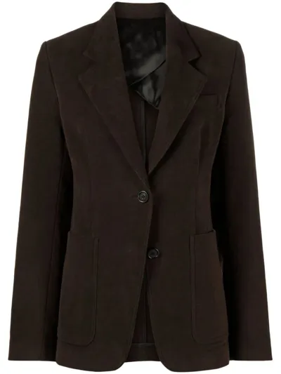 Totême Cinched Waist Moleskin Blazer In Brown