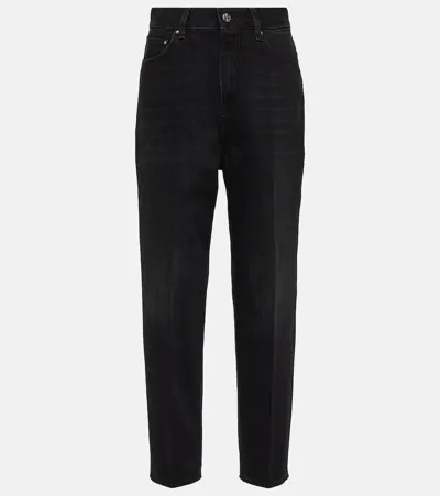 Totême Mid-rise Tapered Jeans In Black