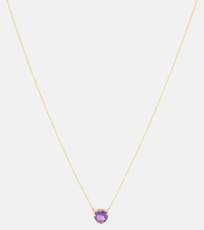 Roxanne First Honor's Lilac Heart 14kt Gold Necklace With Amethyst In Purple