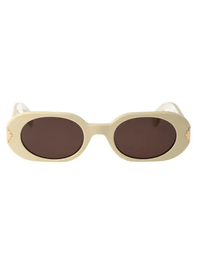 Marcelo Burlon County Of Milan Round Frame Sunglasses In Beige