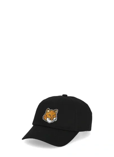 Maison Kitsuné Black Cotton Baseball Cap