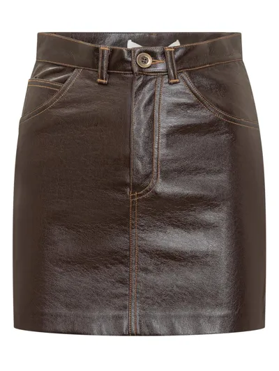 Nineminutes Mini Eco Skirt In Brown