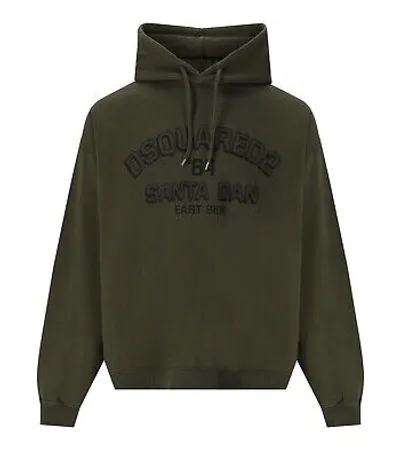 Pre-owned Dsquared2 Loose Fit Militärgrunes Hoodie Herren In Grün