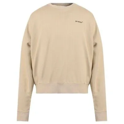 Pre-owned Off-white Off White Herren Sweatshirts Omba058s22fle002 1710 Jumper In Beige