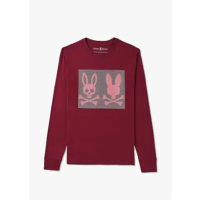 Psycho Bunny Mens Chicago Long Sleeve Hd Dotted In Crimson In Burgundy Fabric