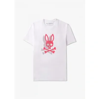 Psycho Bunny Mens Chicago Hd Dotted Graphic T-shirt In White In White Fabric