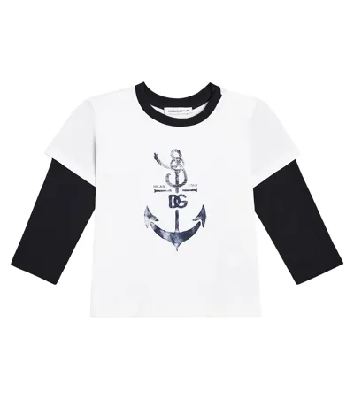 Dolce & Gabbana Baby Printed Cotton Jersey T-shirt In White