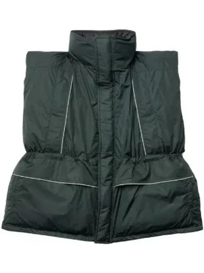 Balenciaga Logo-print Puffer Vest In Forest Green