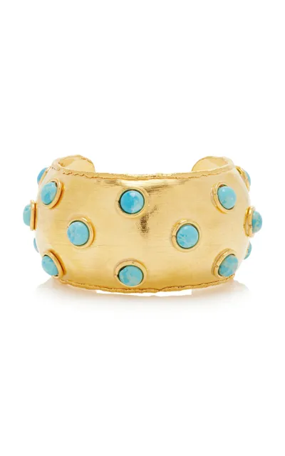 Sylvia Toledano Dune 22k Gold-plated Larimar Cuff In Blue