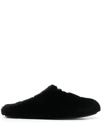 Givenchy 4g Wool Slippers In Black