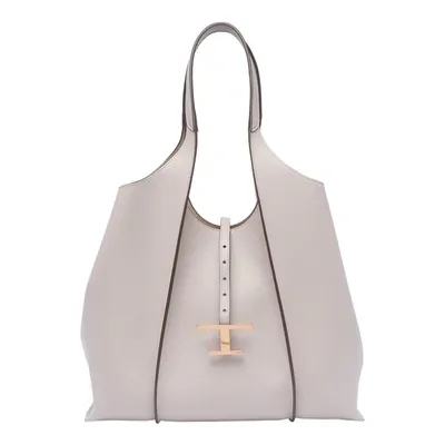 Tod's T Plaque Top Handle Tote In Grey