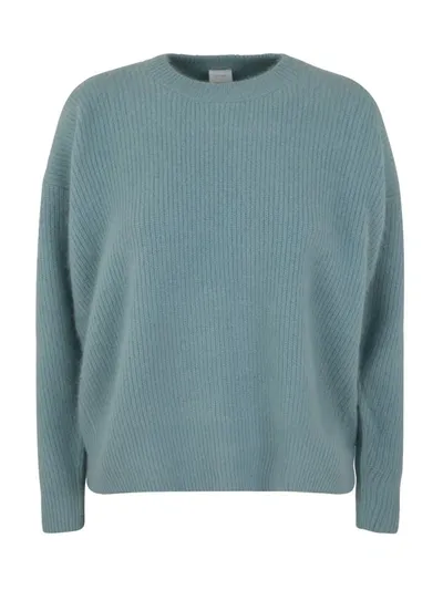 C.t.plage Oversize Ribbed Crew Neck Sweater Clothing In Blue