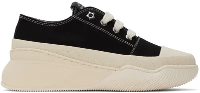 Stella Mccartney Black Loop Canvas Low-top Sneakers In 1070 Black/white