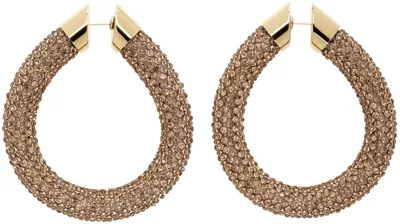 Rabanne Gold Pixel Tube Hoops In M705 Gold / Topaz