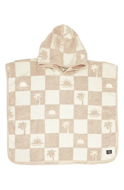 Feather 4 Arrow Kids' El Rey Checkerboard Terry Cloth Hooded Poncho In Sand