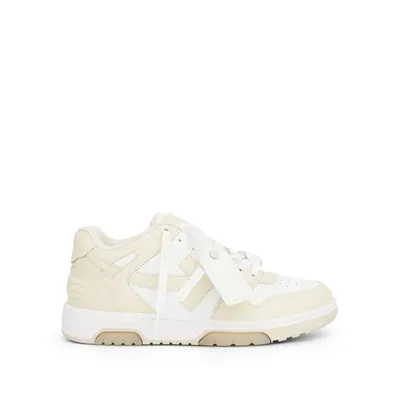 Off-white Out Of Office Calf Leather Sneaker In White/beige