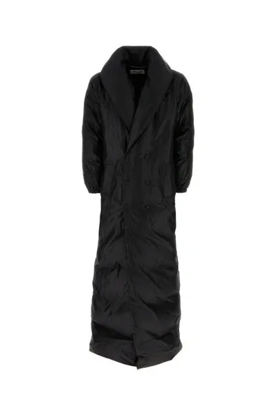 Saint Laurent Long Down Coat In Multicolor