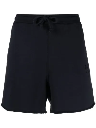 Ganni Organic Cotton Drawstring Shorts In Blue