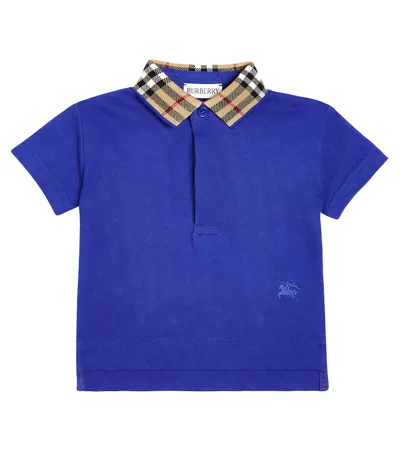 Burberry Baby Boys Blue Check Polo Shirt