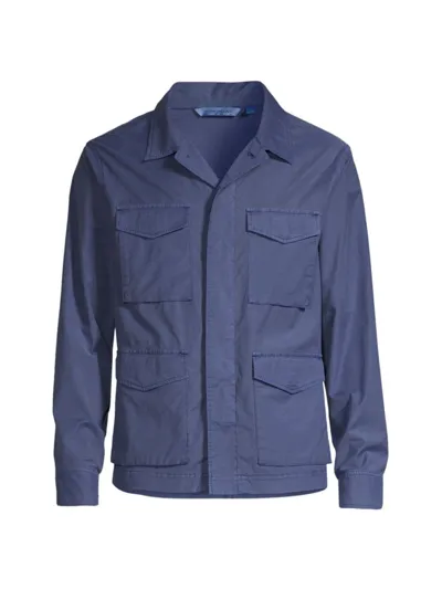 Peter Millar Cotton-blend Chore Jacket In Atlantic Blue